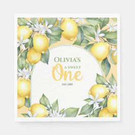 Party Napkins Lemon Zitrus 1. Geburtstag. Serviette