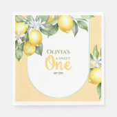 Party Napkins Lemon Zitrus 1. Geburtstag. Serviette (Vorderseite)