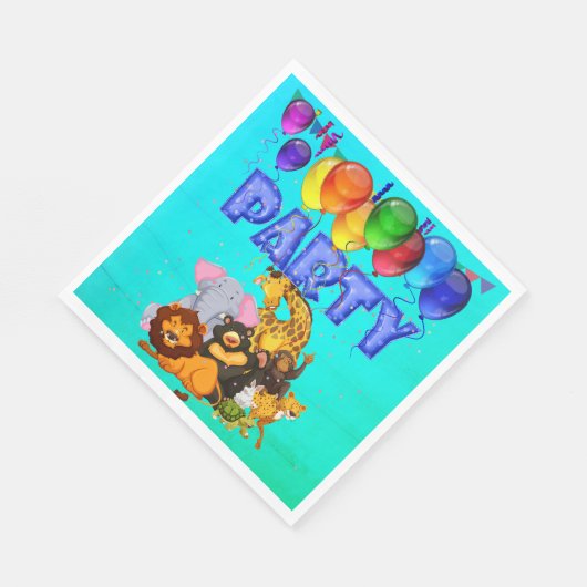 Party Napkins mit Tieren Serviette (Ecke)