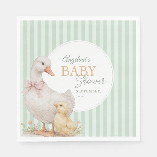 Party Napkins Mother Goose and Gosling. Serviette (Vorderseite)