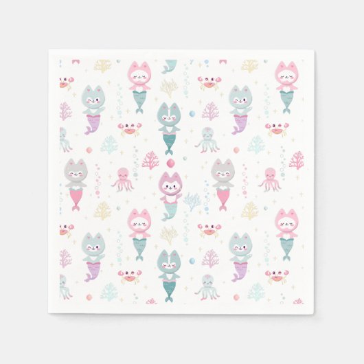 Party Napkins Nautical Themed Birthday Party. Serviette (Vorderseite)