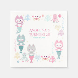 Party Napkins Nautical Themed Birthday Party. Serviette