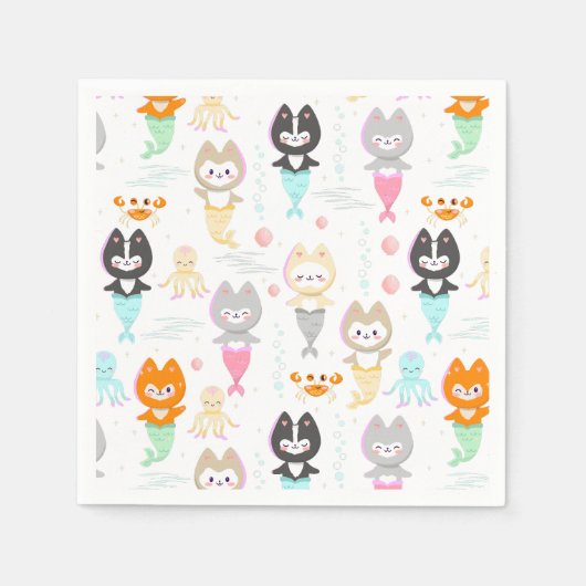 Party Napkins Nautical Themed Birthday Party. Serviette (Vorderseite)