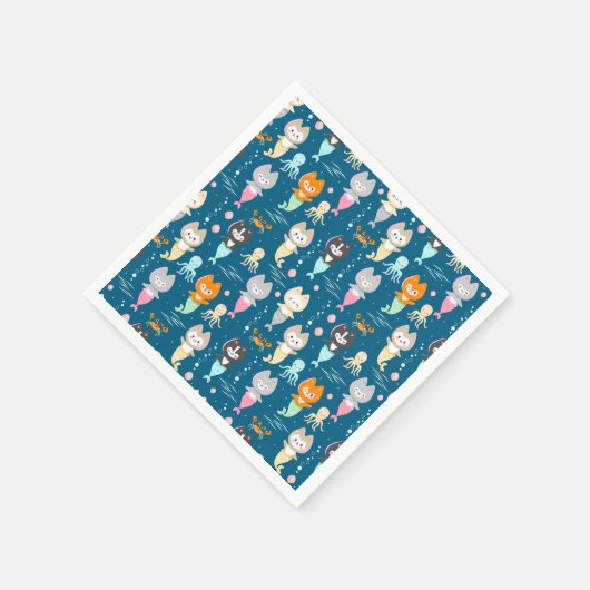 Party Napkins Nautical Themed Birthday Party. Serviette (Ecke)