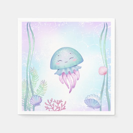 Party Napkins Nautical Themed Birthday Party. Serviette (Vorderseite)