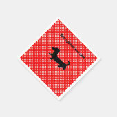 Party Napkins: Rote Dackel Serviette (Ecke)