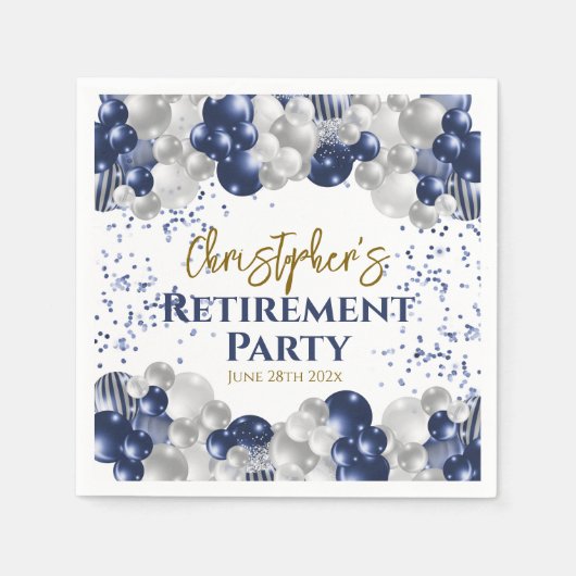 Party Navy Balloons Serviette (Vorderseite)