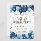 Party Navy Blue Balloons Einladung (Vorderseite)