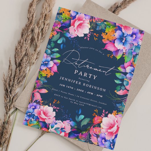 Party Navy Blue Einladung