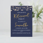 Party Navy Blue Modern Einladung (Stehend Vorderseite)