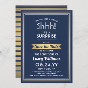 Party Navy Blue White Gold Save The Date
