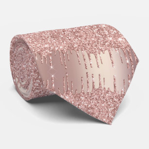 Party Neck Tie Rose Gold Blush Glitzer Tropfen Krawatte