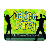 Party, Neon Grün/Schwarz Magnet (Horizontal)