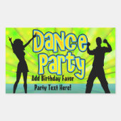 Party, Neon Grün/Schwarz Rechteckiger Aufkleber (Vorderseite)