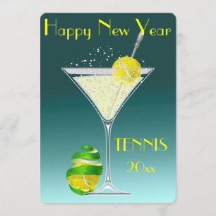 Party neuen Jahres Tennis-Martinis Einladung