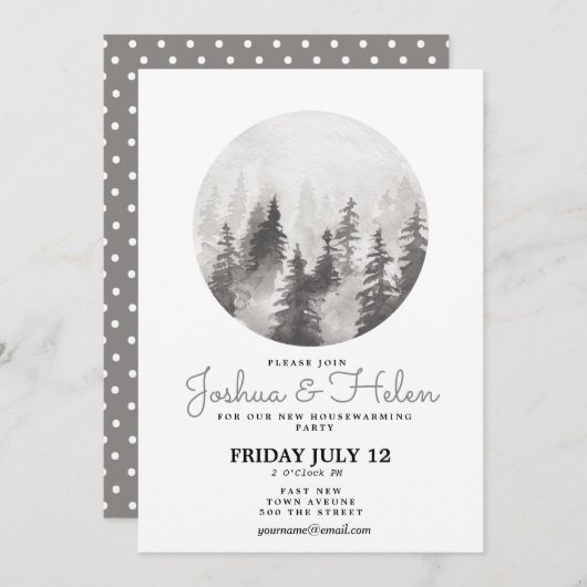 Party neues Haus in den Bergen Einladung (Vorne/Hinten)