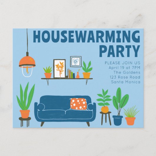 Party Niedlich Wohnzimmer Sofa Postkarte (Vorderseite)