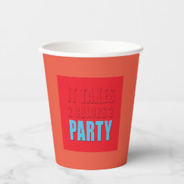Party nimmt zwei farbige Blue Paper Cup Pappbecher