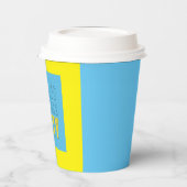 Party nimmt zwei farbige Gelbdruckpapier-Cup Pappbecher (Links)