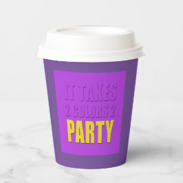 Party nimmt zwei Lila Gelb-Papier-Cup Pappbecher