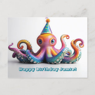 Party Octopus - Design von Niedlichen Geburtstagen Postkarte