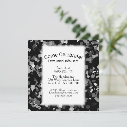 Party oder Feier Neujahr Confetti Einladungen (Stehend Vorderseite)