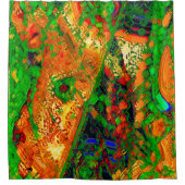 Party oder Karneval von Malereien, orange und grün Duschvorhang (Vorderseite)