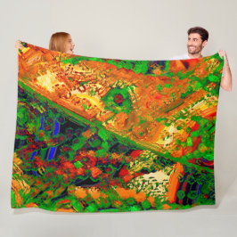 Party oder Karneval von Malereien, orange und grün Fleecedecke