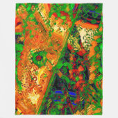 Party oder Karneval von Malereien, orange und grün Fleecedecke (Vorderseite)