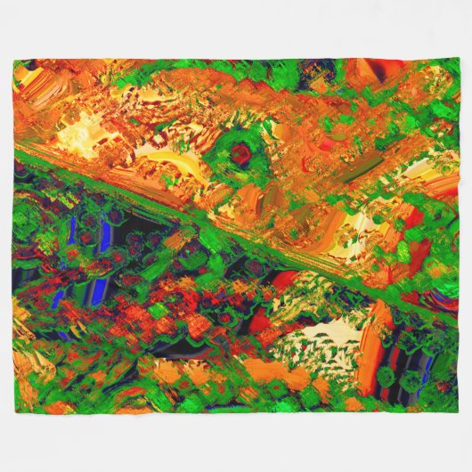 Party oder Karneval von Malereien, orange und grün Fleecedecke (Vorderseite (Horizontal))