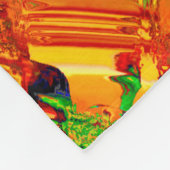 Party oder Karneval von Malereien, orange und grün Fleecedecke (Ecke)