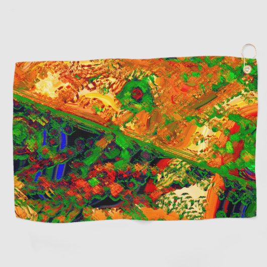 Party oder Karneval von Malereien, orange und grün Golfhandtuch (Horizontal)