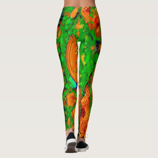 Party oder Karneval von Malereien, orange und grün Leggings (Rückseite)