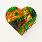 Party oder Karneval von Malereien, orange und grün Notizblock (Rückseite)