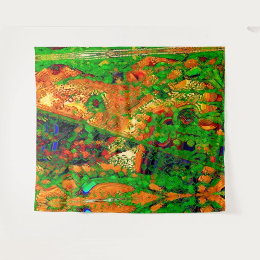 Party oder Karneval von Malereien, orange und grün Wandteppich (Vorderseite (Horizontal))