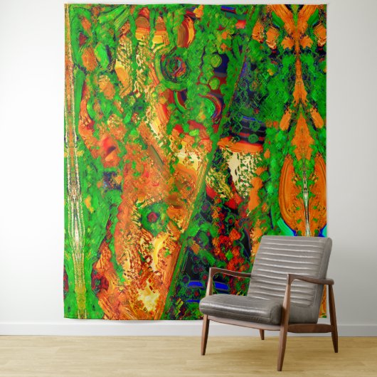 Party oder Karneval von Malereien, orange und grün Wandteppich (Beispiel)