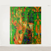 Party oder Karneval von Malereien, orange und grün Wandteppich (Vorderseite)