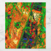 Party oder Karneval von Malereien, orange und grün Weinetikett (Einzelnes Label)