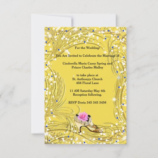 Party- ODER WEDEREINLADUNG VON CINDARELLA Einladung (Rückseite)