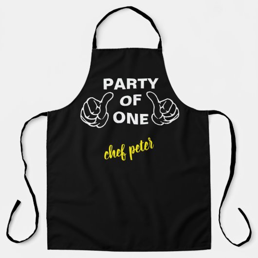 "Party of One" Chef Apron - Custom Kitchen Gift Schürze (Vorderseite)