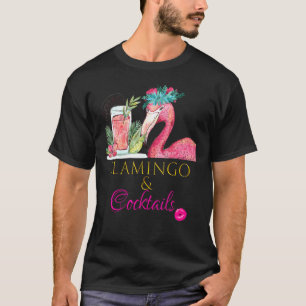 Party-Outfit für Frauen Flamingo und Cocktails T-Shirt