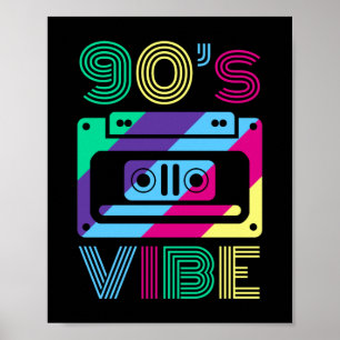 Party Outfit Mama Vater zum Thema Vibe 90 Poster