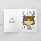 Party Owl Geburtstag Karte (Innenseite)