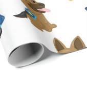 Party-Packpapier für lustige Polizeihunde Geschenkpapier (Rolleneckpunkt)