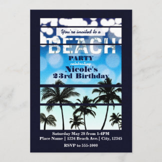 Party Palm Trees Tropische Party Einladungen