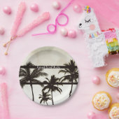 Party Palmen Tree Tropical White Hot Night Pappteller (Party)
