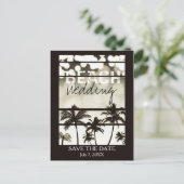 Party Palmen Tropenweiße Vintage Ankündigungspostkarte (Stehend Vorderseite)