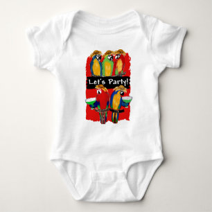 PARTY PAPAGEIEN BABY STRAMPLER