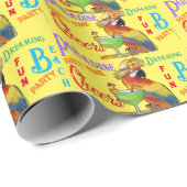 Party Papageien Geschenkpapier (Rolleneckpunkt)