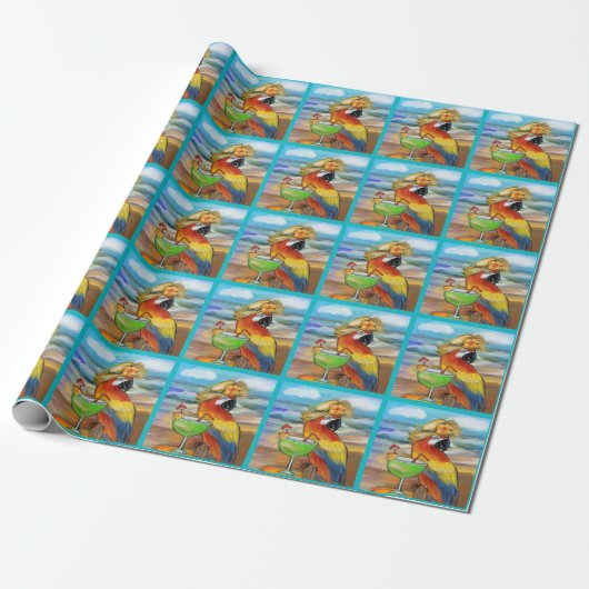 Party Papageien Geschenkpapier (Ungerollt)